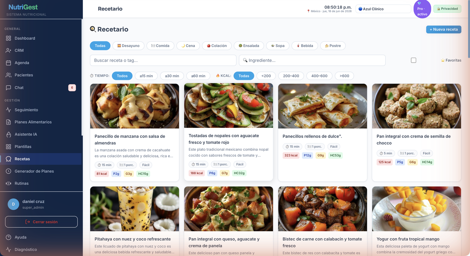 Recetas de NutriGest